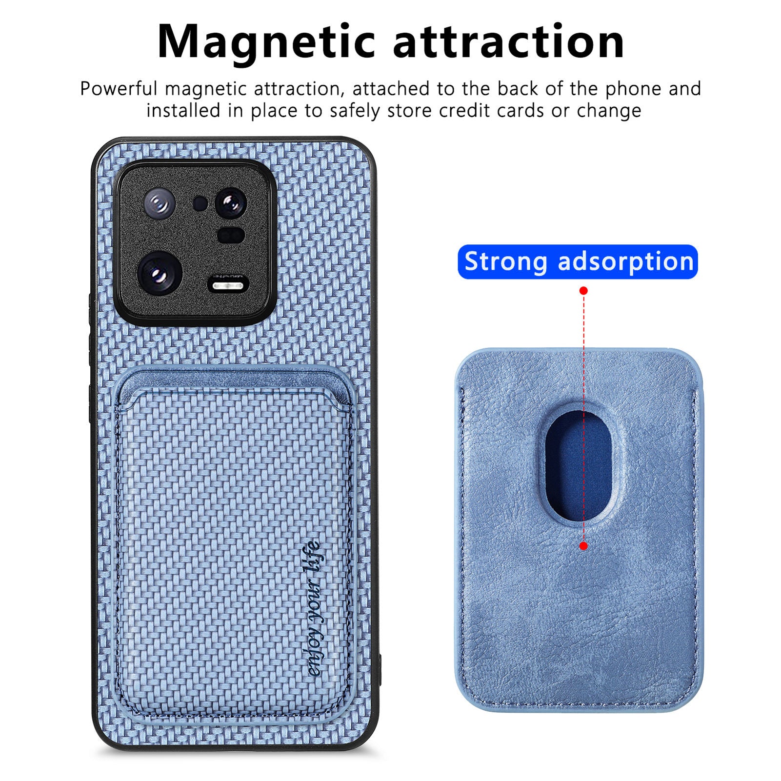 For Xiaomi 13 Pro 5G Detachable Card Holder Carbon Fiber Texture Phone Cover PU Leather TPU PC Phone Case For Xiaomi 13 Pro 5G Detachable Card Holder Carbon Fiber Texture Phone Cover PU Leather TPU PC Phone Case